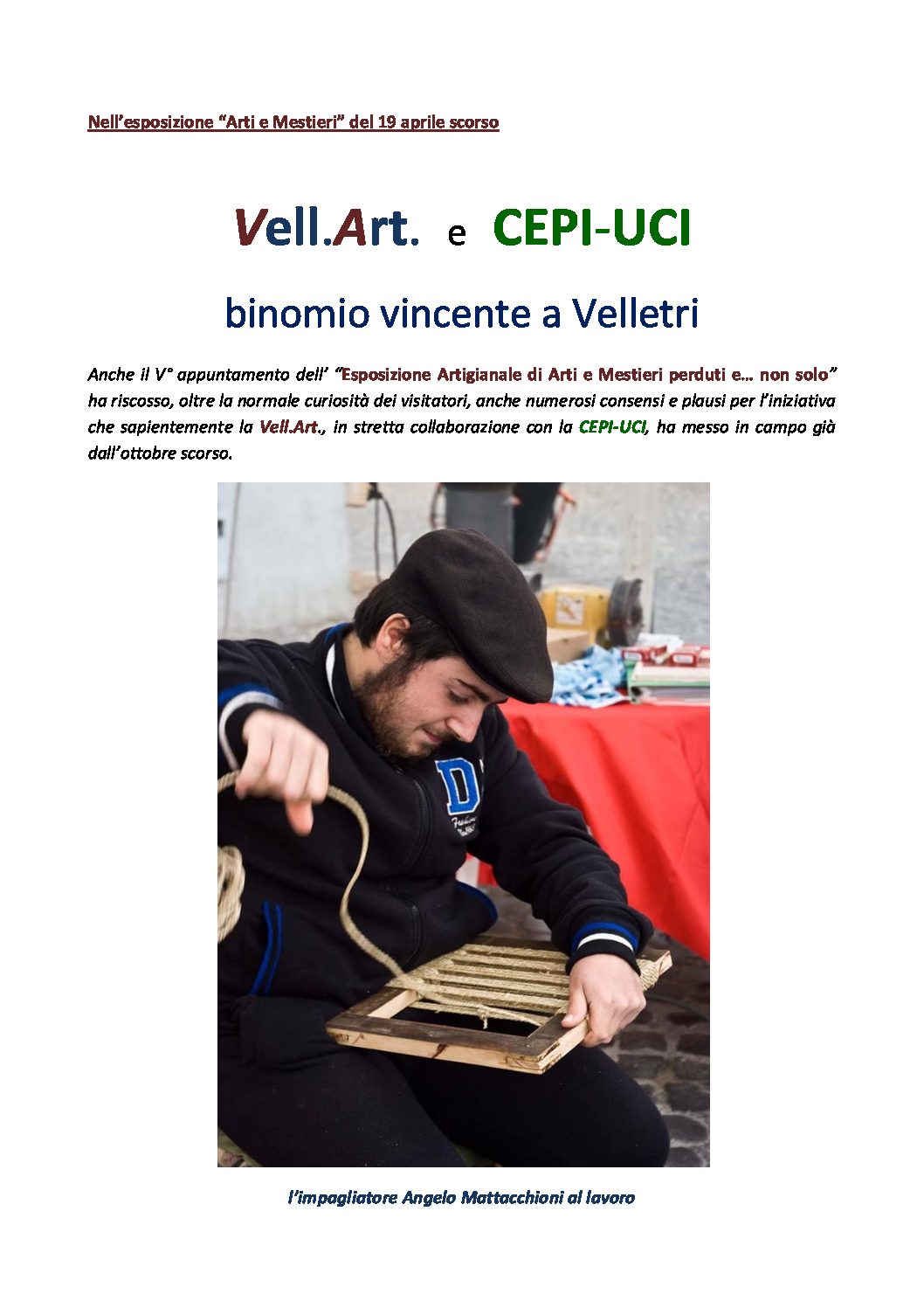 Vell.Art. e CEPI-UCI, binomio vincente a Velletri